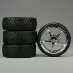 Duratrax 5-Spoke Chrome Wheel, Radial (4) for Tires & Wheels