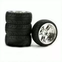 Duratrax Stinger Chrome 10mm Offset ST, Radial (4) for Tires & Wheels