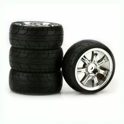 Duratrax 7-Spoke Chrome 2mm Off-Set ST, Radial (4) for Tires & Wheels