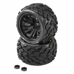 Duratrax SpeedTreads Vulture Tires Mounted (2): 1/10 Stadium/Monster Truck for Tires & Wheels