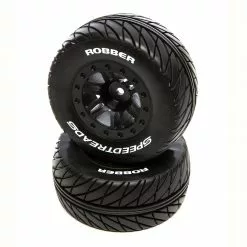 Duratrax SpeedTreads Robber SC Front Rear Black Mounted: Traxxas Slash/Rustler, ECX 4X4 for Tires & Wheels