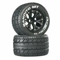 Duratrax Bandito MT 2.8" 2WD Mounted Front C2 Tires, Black (2) for Tires & Wheels