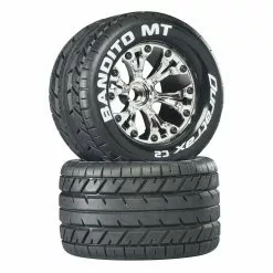 Duratrax Bandito MT 2.8" 2WD Mounted Front C2 Tires, Chrome (2) for Tires & Wheels