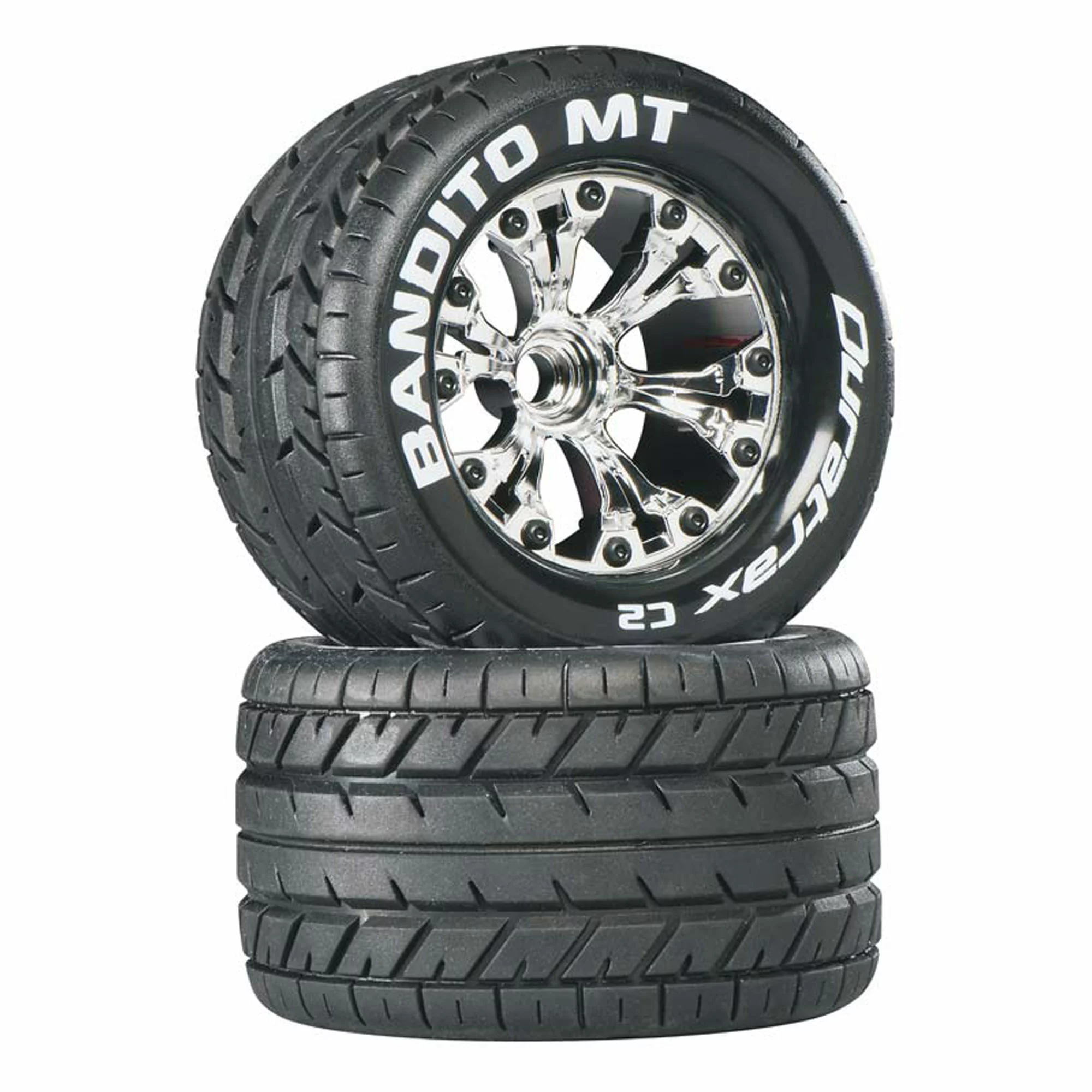 Duratrax Bandito MT 2.8" 2WD Mounted Front C2 Tires, Chrome (2) for Tires & Wheels 3 Duratrax Bandito MT 2.8" 2WD Mounted Front C2 Tires, Chrome (2) for Tires & Wheels