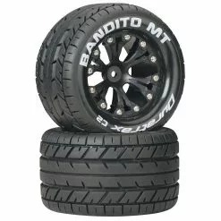 Duratrax Bandito MT 2.8" 2WD Mounted Rear C2 Tires, Black (2) for Tires & Wheels