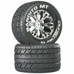 Duratrax Bandito MT 2.8" 2WD Mounted Rear Tires, Chrome (2) for Tires & Wheels