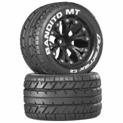 Duratrax Bandito MT 2.8" Mounted 1/2" Offset C2 Tires, Black (2) for Tires & Wheels