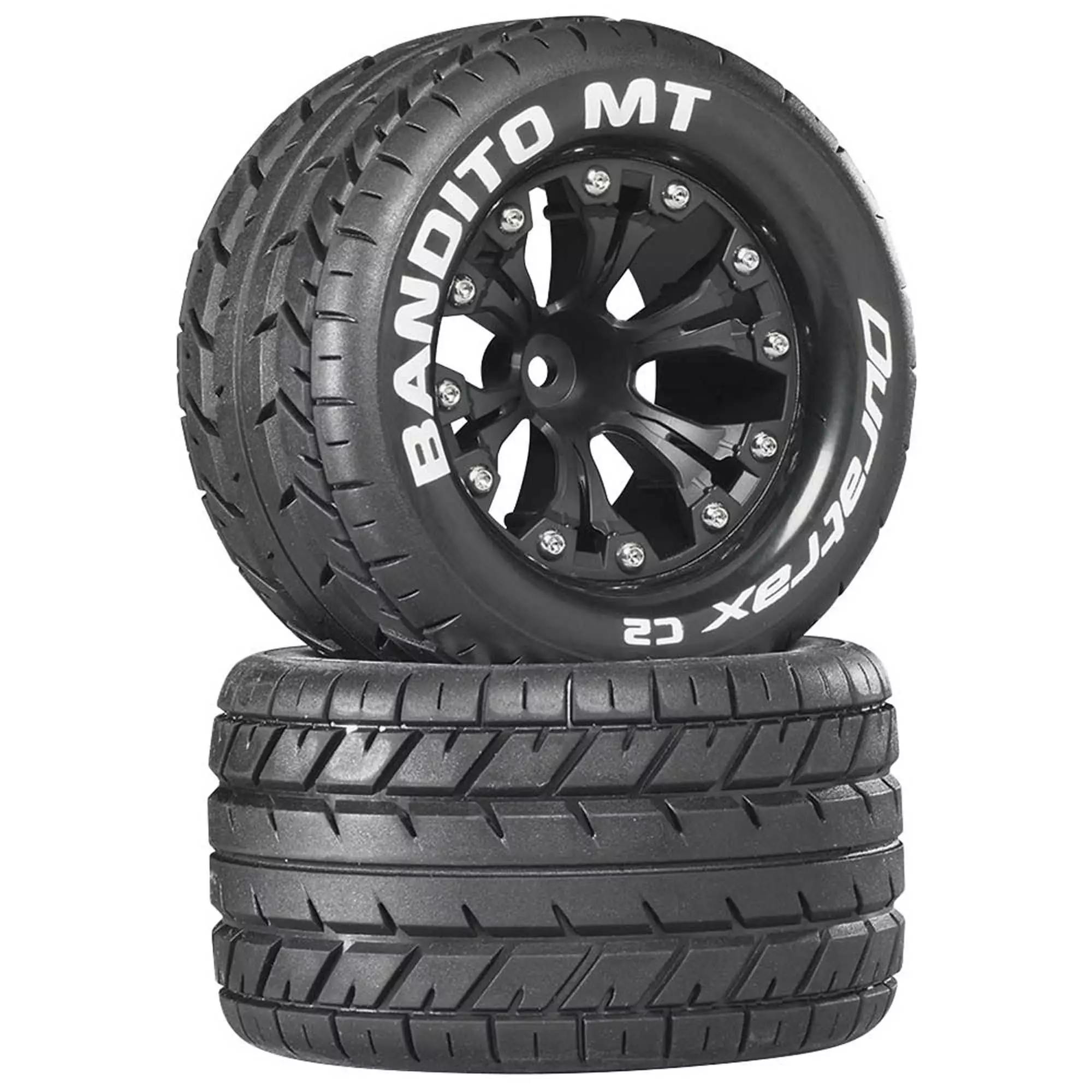 Duratrax Bandito MT 2.8" Mounted 1/2" Offset C2 Tires, Black (2) for Tires & Wheels 3 Duratrax Bandito MT 2.8" Mounted 1/2" Offset C2 Tires, Black (2) for Tires & Wheels