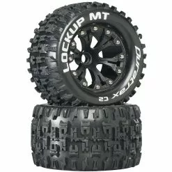Duratrax Lockup MT 2.8" 2WD Mounted Front C2 Tires, Black (2) for Tires & Wheels