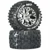Duratrax Lockup MT 2.8" 2WD Mounted 1/2" Offset Tires, Chrome (2) for Tires & Wheels