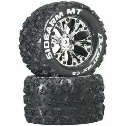 Duratrax Sidearm MT 2.8" Mounted 1/2" Offset C2 Tires, Chrome (2) for Tires & Wheels