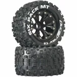 Duratrax Six-Pack MT 2.8" 2WD Mounted Front C2 Tires, Black (2) for Tires & Wheels