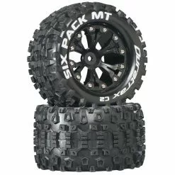 Duratrax Six-Pack MT 2.8" 2WD Mounted Rear C2 Tires, Black (2) for Tires & Wheels