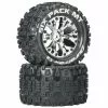 Duratrax Six-Pack MT 2.8" 2WD Mounted Rear C2 Tires, Chrome (2) for Tires & Wheels