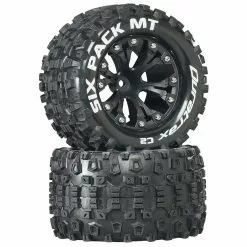 Duratrax Six-Pack MT 2.8" 2WD Mounted 1/2" Offset Tires, Black (2) for Tires & Wheels
