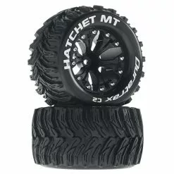 Duratrax Hatchet MT 2.8" Mounted Offset Tires, Black (2) for Tires & Wheels