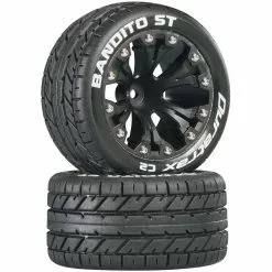 Duratrax Bandito ST 2.8" 2WD Mounted Front C2 Tires, Black (2) for Tires & Wheels