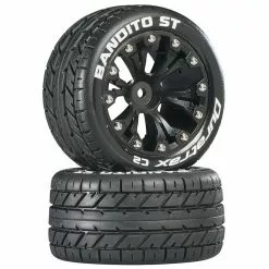 Duratrax Bandito ST 2.8" 2WD Mounted Rear C2 Tires, Black (2) for Tires & Wheels
