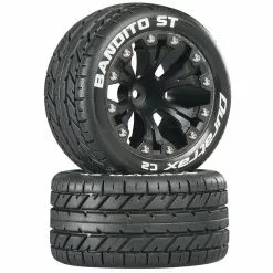 Duratrax Bandito ST 2.8 Mounted 1/2" Offset C2 Tires, Black (2) for Tires & Wheels