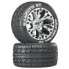 Duratrax Bandito ST 2.8" Mounted 1/2" Offset C2 Tires, Chrome (2) for Tires & Wheels