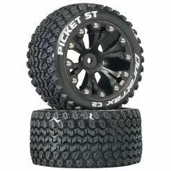 Duratrax Picket ST 2.8" 2WD Mounted Rear C2 Tires, Black (2) for Tires & Wheels