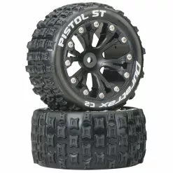 Duratrax Pistol ST 2.8" 2WD Mounted Rear C2 Tires, Black (2) for Tires & Wheels