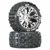 Duratrax Pistol ST 2.8" 2WD Mounted Rear C2 Tires, Chrome (2) for Tires & Wheels
