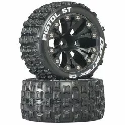 Duratrax Pistol ST 2.8" Mounted 1/2" Offset C2 Tires, Black (2) for Tires & Wheels