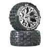 Duratrax Pistol ST 2.8" Mounted 1/2" Offset C2 Tires, Chrome (2) for Tires & Wheels