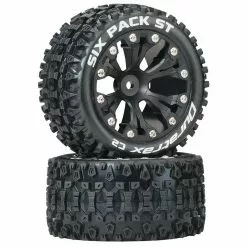 Duratrax Six Pack ST 2.8" 2WD Mounted Rear C2 Tires, Black (2) for Tires & Wheels