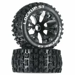 Duratrax Lockup ST 2.8" 2WD Mounted Front Tires, Black(2) for Tires & Wheels