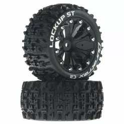 Duratrax Lockup ST 2.8" 2WD Mounted Rear Tires, Black(2) for Tires & Wheels