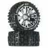 Duratrax Lockup ST 2.8" 2WD Mounted Rear Tires, Chrome (2) for Tires & Wheels