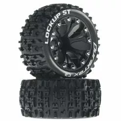 Duratrax Lockup ST 2.8" Mounted Offset Tires, Black (2) for Tires & Wheels