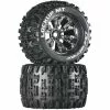Duratrax Lockup MT 3.8" Mounted 1/2" Offset Tires, Chrome (2) for Tires & Wheels