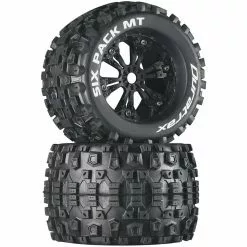 Duratrax Six-Pack MT 3.8" Mounted Tires, Black (2) for Tires & Wheels