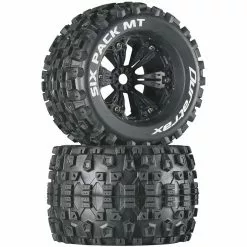 Duratrax Six-Pack MT 3.8" Mounted 1/2" Offset Tires, Black(2) for Tires & Wheels