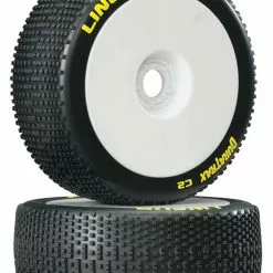 Duratrax Lineup 1/8 C2 Mounted Buggy Tires, White (2) for Tires & Wheels