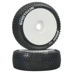 Duratrax Shotgun 1/8 C3 Mounted Buggy Tires, White (2) for Tires & Wheels