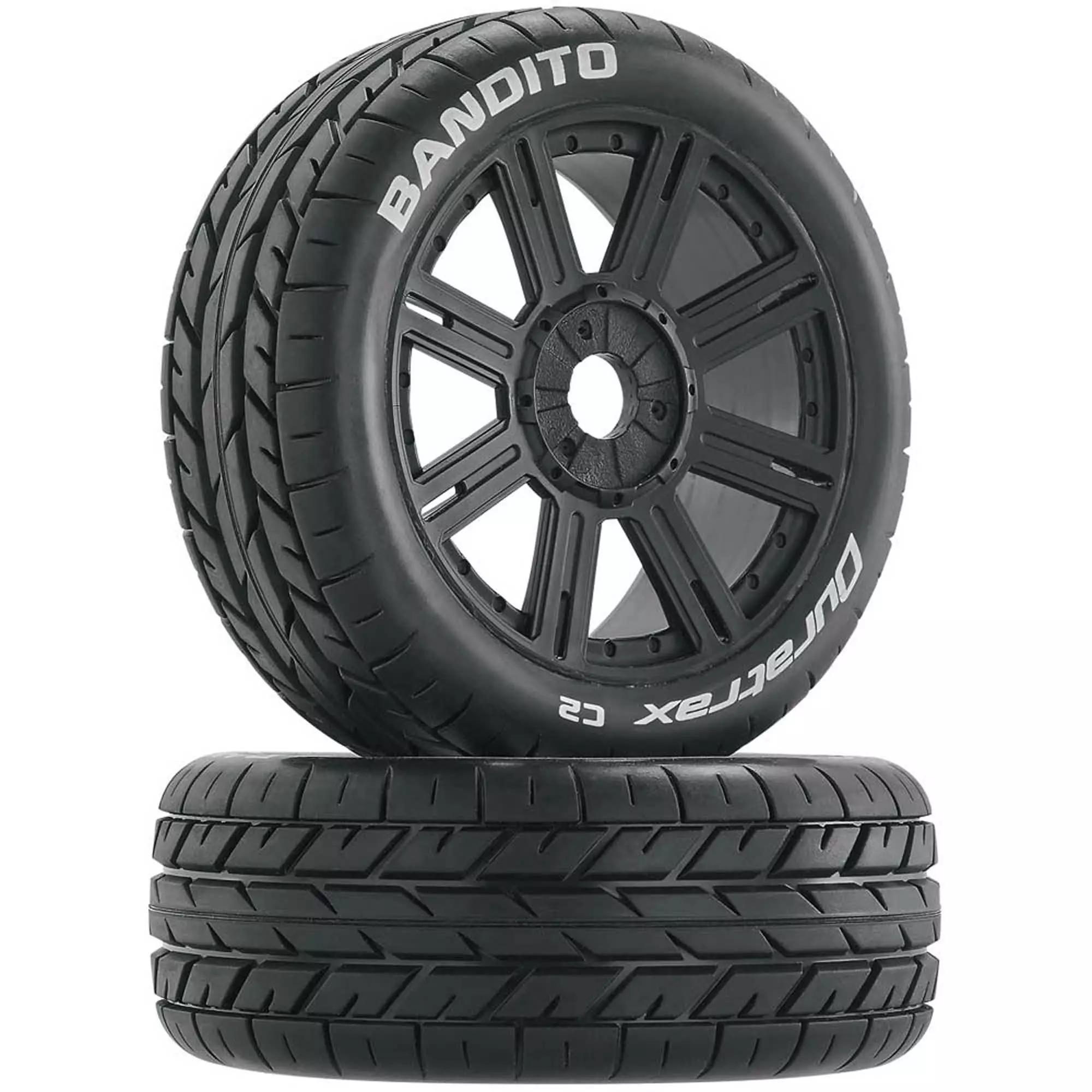 Duratrax Bandito 1/8 Buggy Tire C2 Mounted Spoke Tires, Black (2) for Tires & Wheels 3 Duratrax Bandito 1/8 Buggy Tire C2 Mounted Spoke Tires, Black (2) for Tires & Wheels
