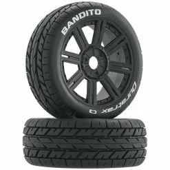 Duratrax Bandito 1/8 Buggy Tire C3 Mounted Spoke Tires, Black (2) for Tires & Wheels