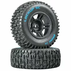 Duratrax Lockup SC Tire C2 Mounted Black Front: Slash(2) for Tires & Wheels