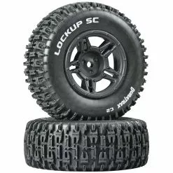 Duratrax Lockup SC Tire C2 Mounted Black Rear: Slash (2) for Tires & Wheels