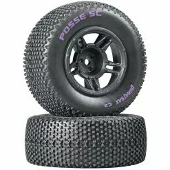 Duratrax Posse SC C2 Mounted Tires, Front: Slash (2) for Tires & Wheels