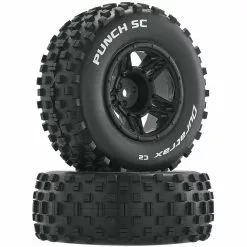 Duratrax Punch SC C2 Mounted Front Tires: Slash (2) for Tires & Wheels