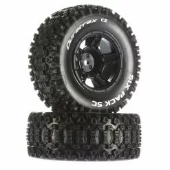 Duratrax Six-Pack SC C2 Mounted Tires: Traxxas Slash Front (2) for Tires & Wheels