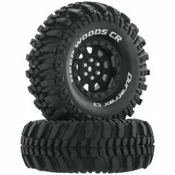 Duratrax Deep Woods CR C3 Mounted 1.9" Crawler Tires, Black (2) for Tires & Wheels