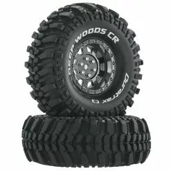 Duratrax Deep Woods CR C3 Mounted 1.9" Crawler Tires, Chrome (2) for Tires & Wheels