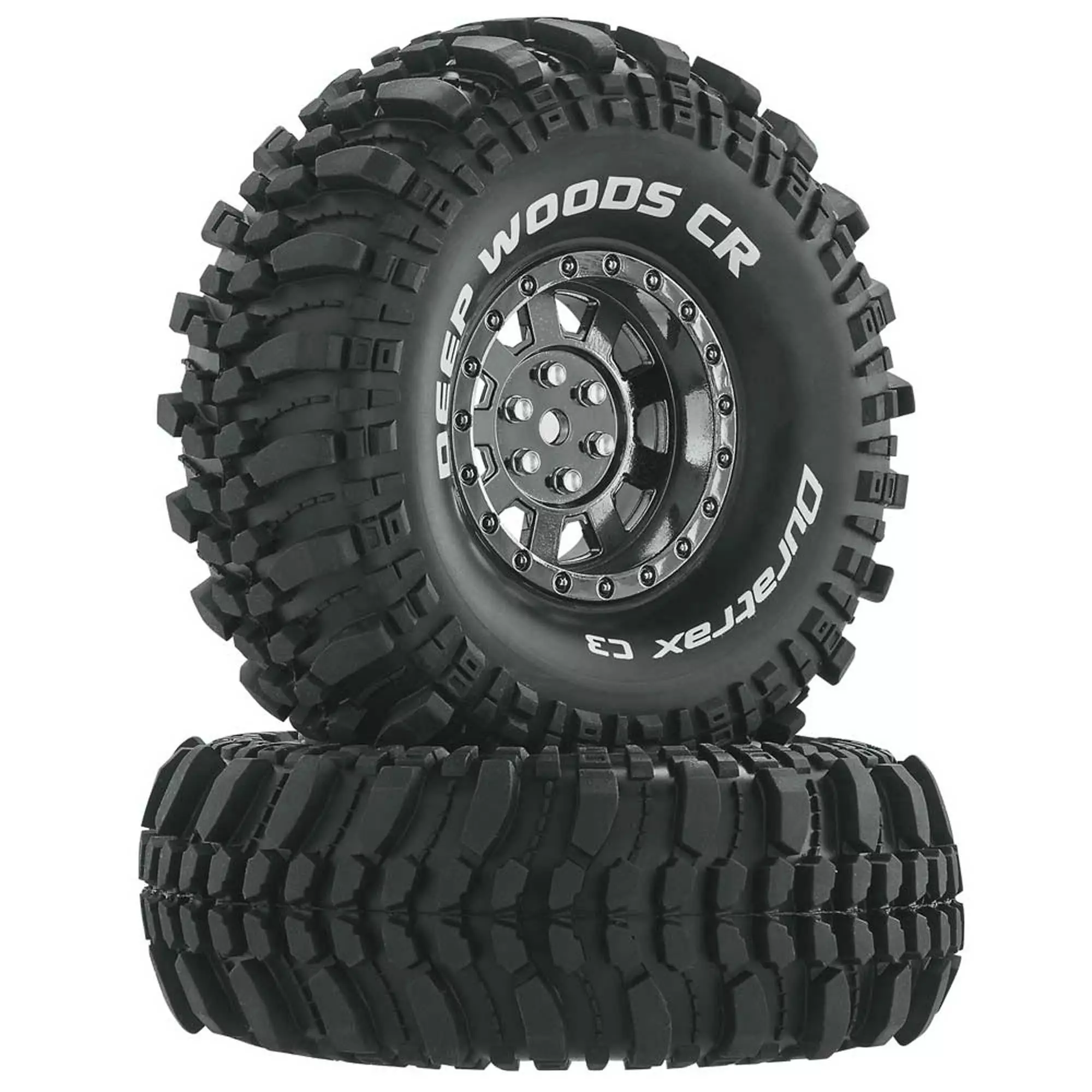 Duratrax Deep Woods CR C3 Mounted 1.9" Crawler Tires, Chrome (2) for Tires & Wheels 3 Duratrax Deep Woods CR C3 Mounted 1.9" Crawler Tires, Chrome (2) for Tires & Wheels