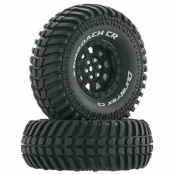 Duratrax Approach CR C3 Mounted 1.9"Crawler Tires, Black (2) for Tires & Wheels